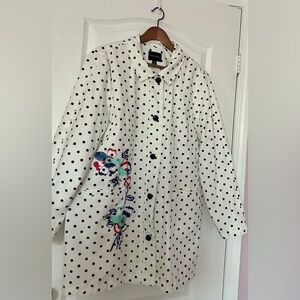Tribal Polka Dot Coat with Floral Embroidery Sz. XL